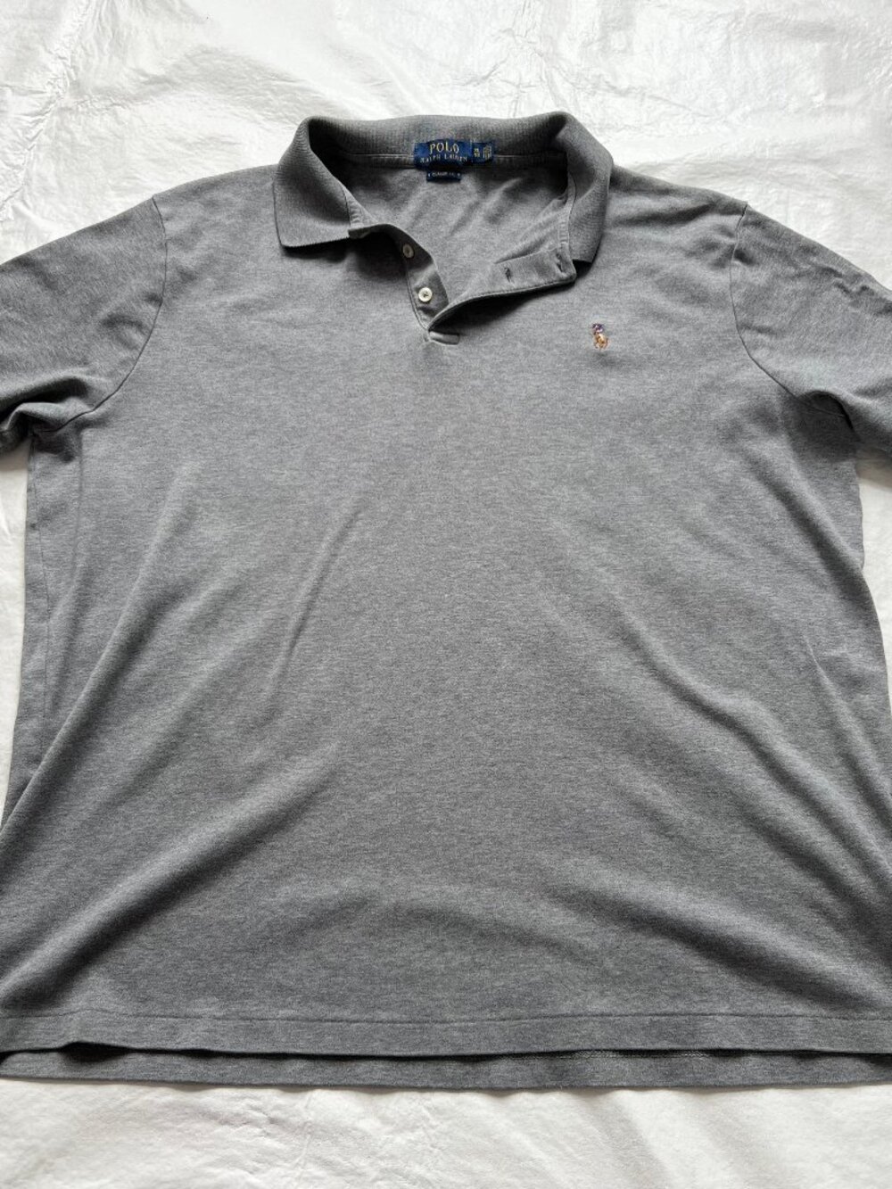 Ralph Lauren Polo shirt gray collared Classic Fit mens XL extra large